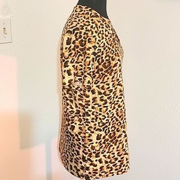 Leopard Print One Cold-Shoulder Mini-Dress, Size Medium,  NWOT - Picture 5 of 7